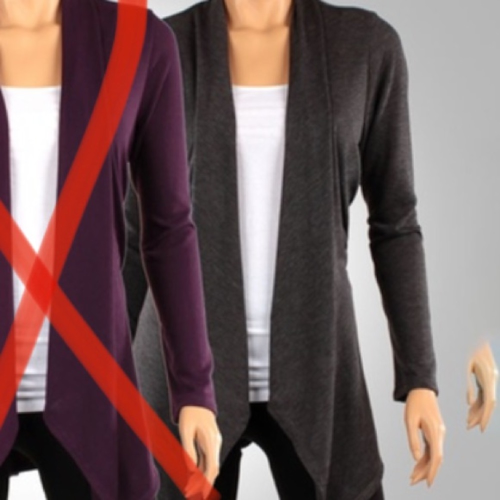 Charcoal grey open cardigan